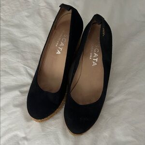Escata Black Espadrille Wedges